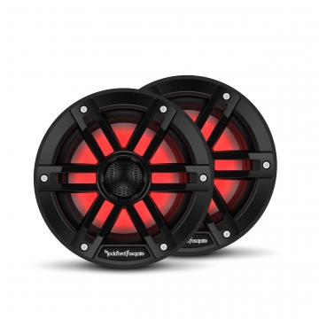 Rockford Fosgate M1 6" Marine Speakers w/ RGB LEDs Black Pair