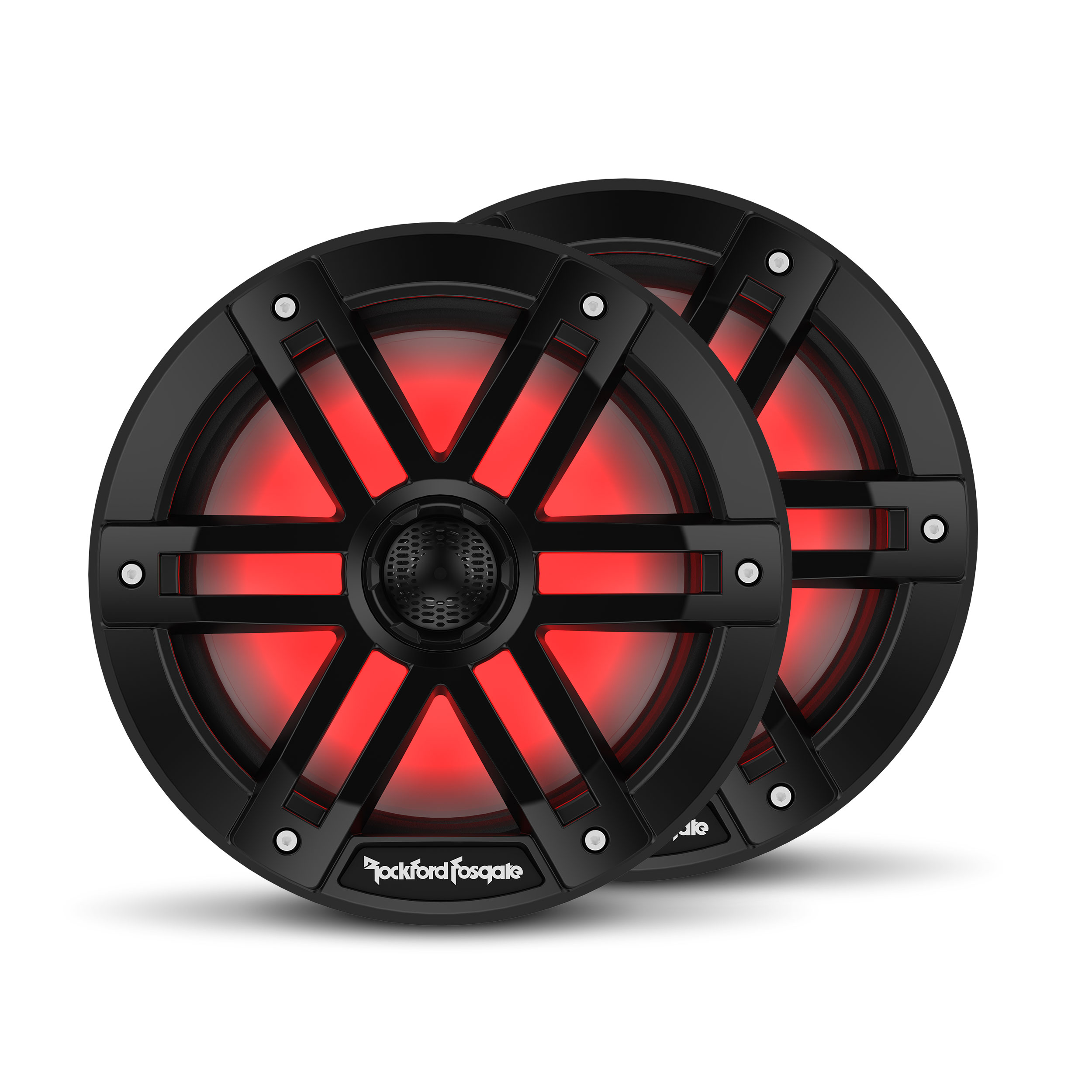 Rockford Fosgate M1 8" Marine Speakers w/ RGB LEDs Black Pair